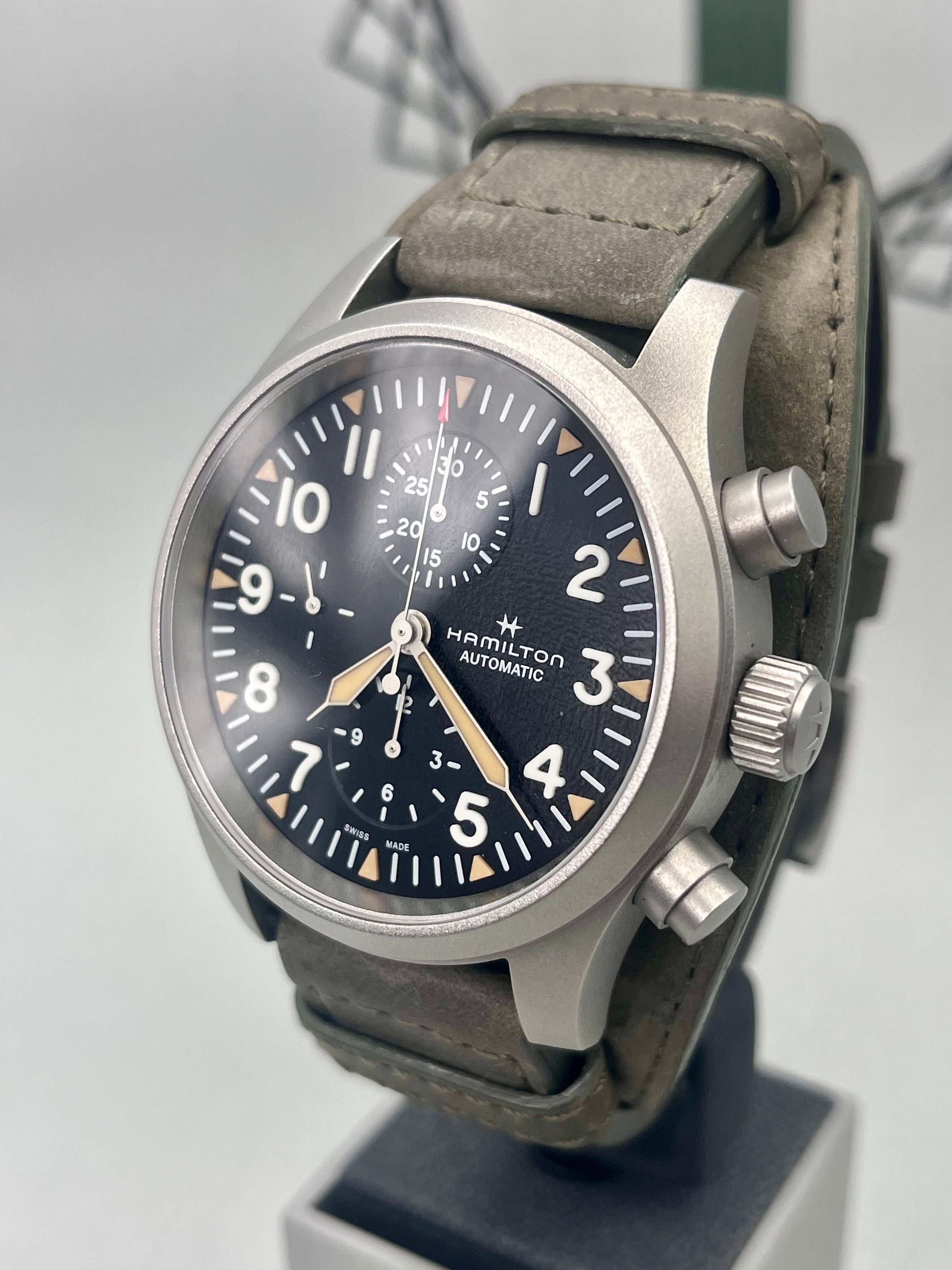 2023 Hamilton Khaki Field H717060 Chrono Automatic 44mm Full Set Immaculate